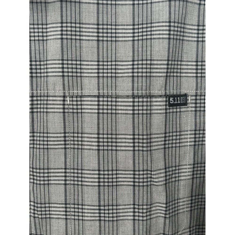 NEW 5.11 Tactical Men's LARGE Peak Long Sleeve Plaid Shirt Gray - Picture 6 of 11